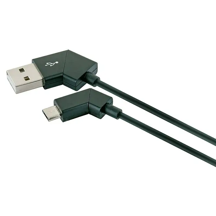 Schwaiger USB-oplaadkabel Micro B - Zwart, Lengte: 1,2 m - Close-up