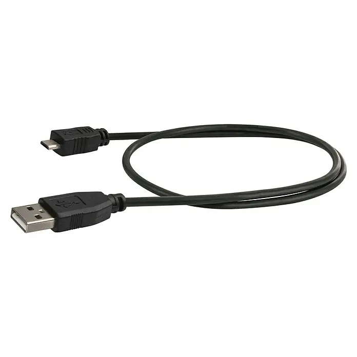 Schwaiger USB-kabel - 0,5 m, Zwart, USB A-stekker, USB micro-B-stekker - Diagonaal zicht