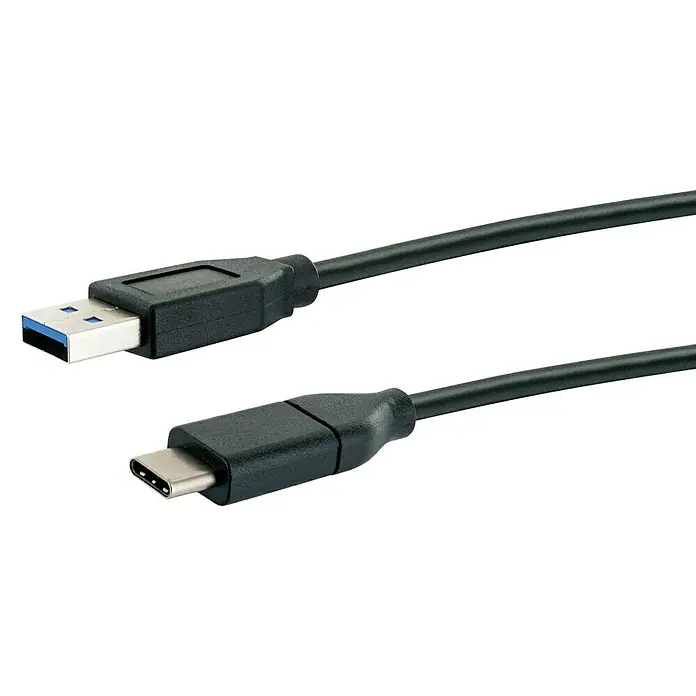 Schwaiger USB-adapterkabel USB 3.1 C - Zwart, 1 m - Close-up