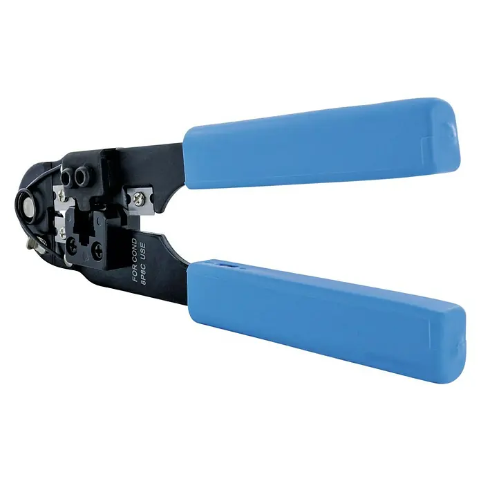 Schwaiger Krimptang voor RJ45 stekker - Blauw/zwart - Diagonaal zicht