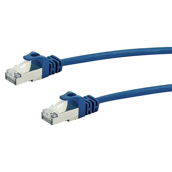 Schwaiger Netwerkkabel CAT8 S/FTP - Lengte: 2 m, Blauw, Tot 40 Gbit/s - Close-up