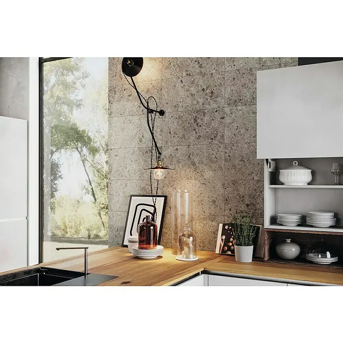 Feinsteinzeugfliese Marble Mix - 60 x 30 cm, Grau, Matt - Stimmungsaufnahme