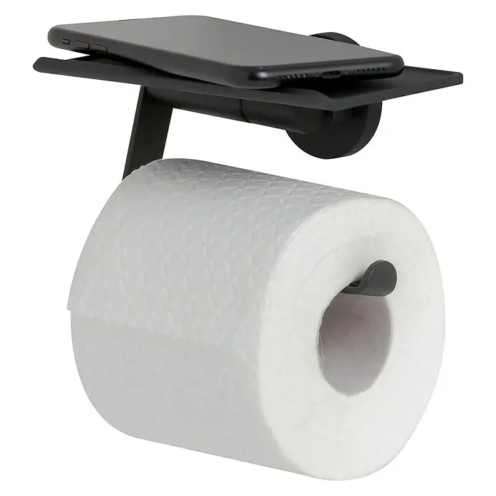 Tiger Noon Toiletrolhouder - Zonder deksel, Zwart - Diagonaal zicht