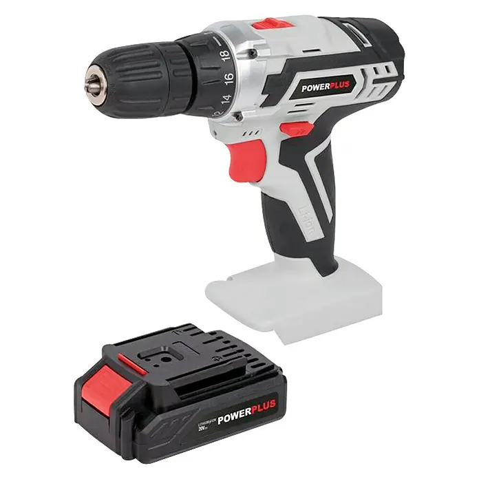 PowerPlus Atornillador de batería POWC1071 - 20 V, 1,3 Ah, 1 batería, 400 r.p.m. - 1.400 r.p.m.