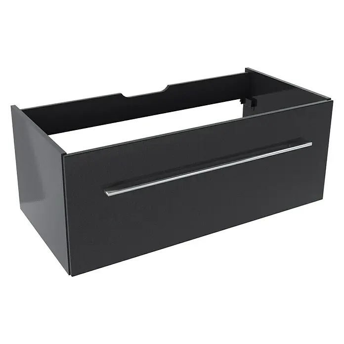 Camargue Stella Waschtischunterschrank - 99,4 x 48,8 x 39 cm, 1 Schubkasten, Ohne Beleuchtung, Grafit - Linke Seitenansicht