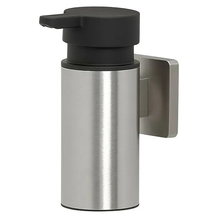 Tiger Dock Zeepdispenser - Roestvrij staal, Geborsteld RVS, 90 ml - Diagonaal zicht
