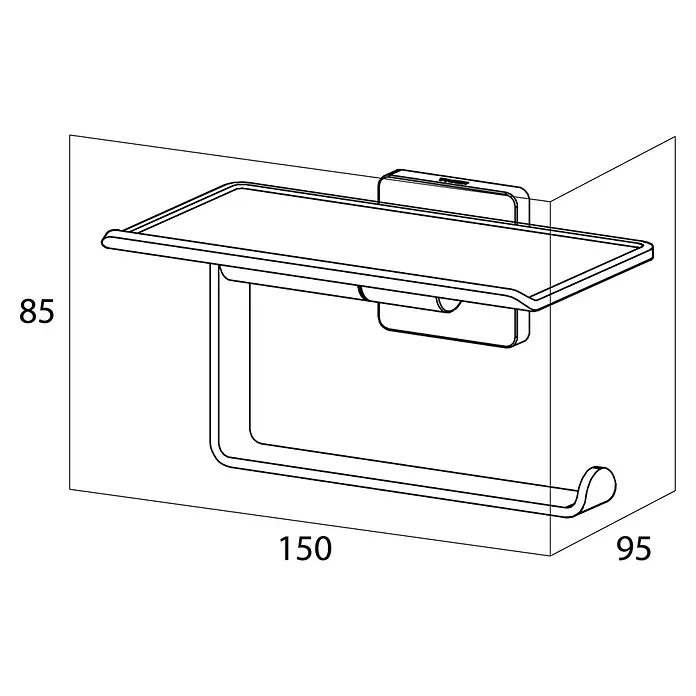 Tiger Dock Toiletrolhouder - Zonder deksel, Chroom - Blauwdruk