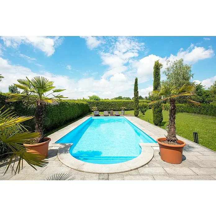 Steinbach Ökopool Classic de Luxe + - L x B x H: 700 x 350 x 145 cm, 32 m³, Blau - Stimmungsaufnahme