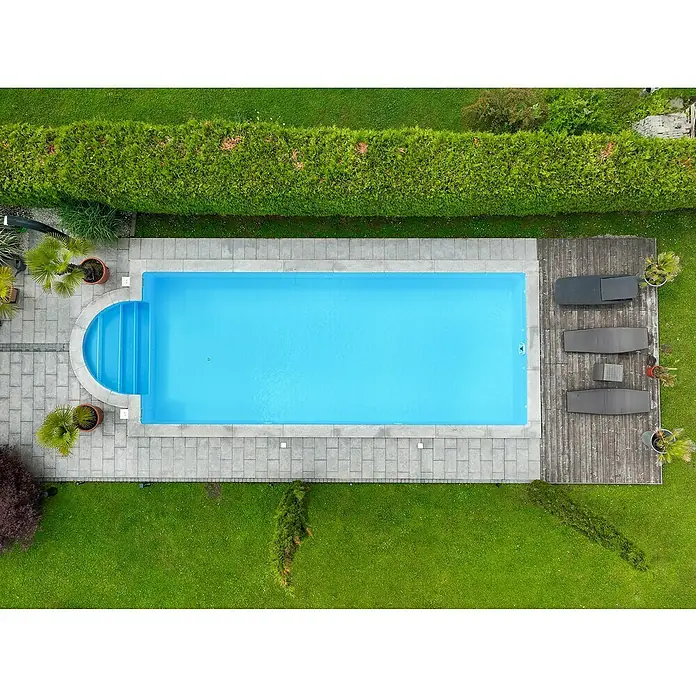 Steinbach Ökopool Classic de Luxe + - L x B x H: 700 x 350 x 145 cm, 32 m³, Blau - Stimmungsaufnahme