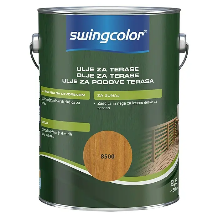 swingcolor Ulje za terasu - Boja: Douglasie, 2,5 l, Svilenkasti mat - Pogled sprijeda