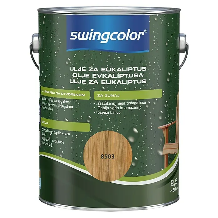 swingcolor Ulje za eukaliptus - 2,5 l, Svilenkasti mat - Pogled sprijeda