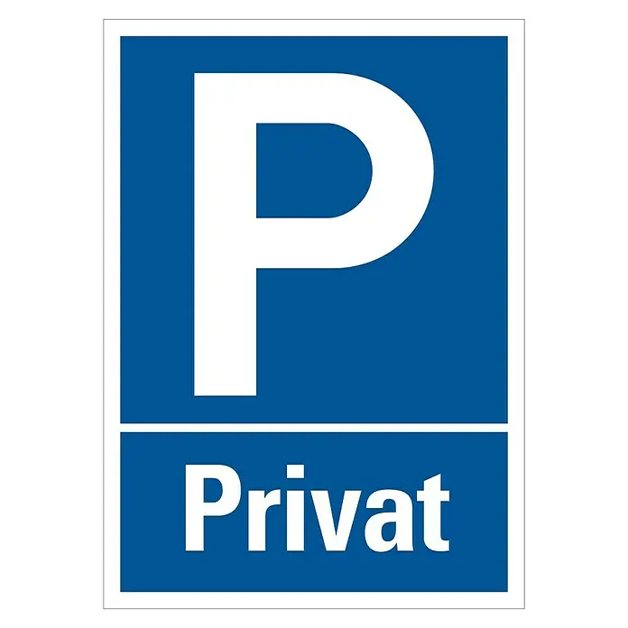 Pickup Gebotsschild - Privatparkplatz, L x B: 35 x 25 cm - Draufsicht