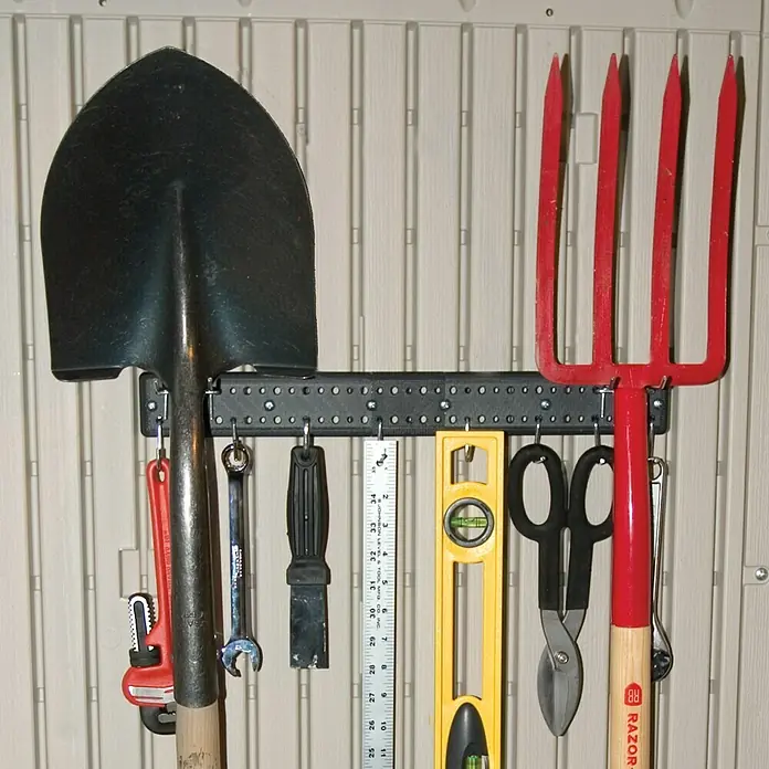 Lifetime Gerätehaus Residenz - Außenbreite inkl. Dachüberstand: 244 cm, Außentiefe inkl. Dachüberstand: 458 cm, Stahl, Anthrazit/Lichtgrau/Schwarz - Stimmungsaufnahme