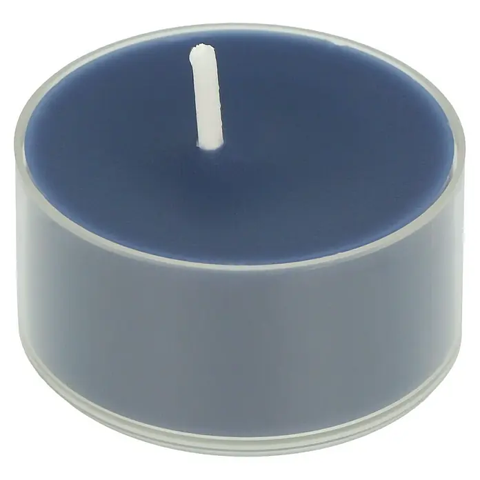 Teelichter Duft - 9 Stk., Blau, Tonka und Cashmere - Diagonale Ansicht