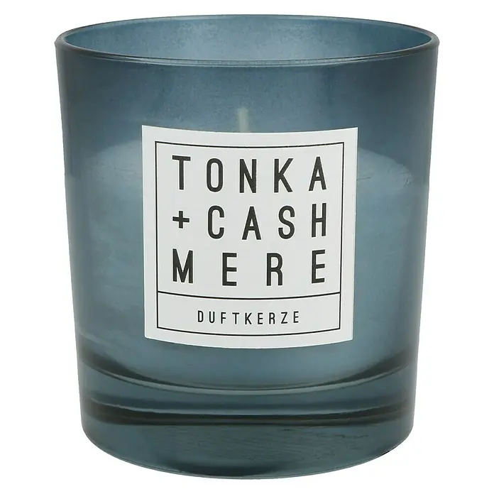 Duftkerze - Im Glas, Tonka und Cashmere, Ø x H: 8,8 x 9,3 cm - Vorderansicht