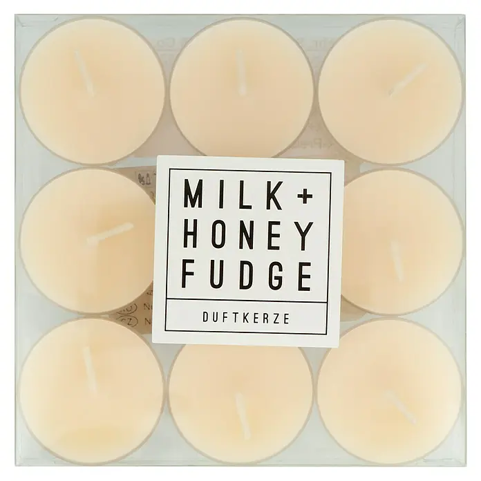 Teelichter Duft - 9 Stk., Beige, Milk and Honeyfudge - Draufsicht