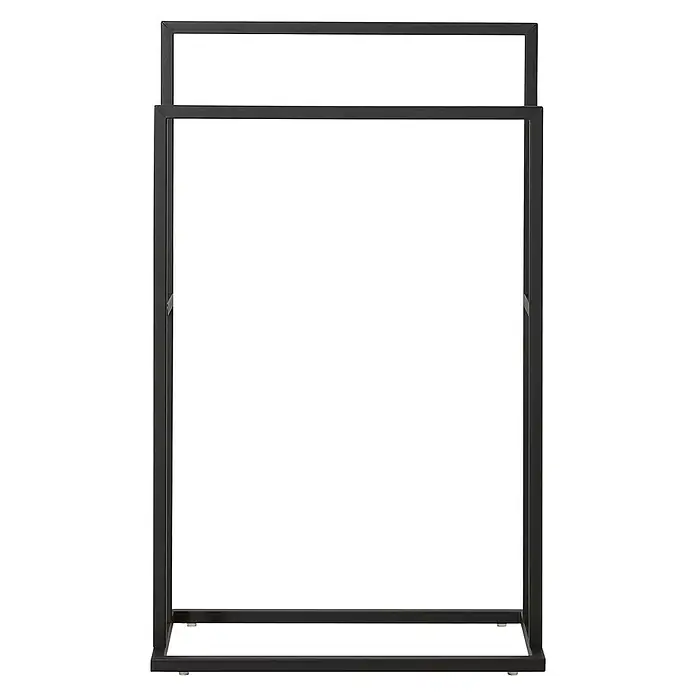 Sealskin Handdoekhouder Carré - Zwart, l x b x h: 240 x 480 x 785 mm - Vooraanzicht