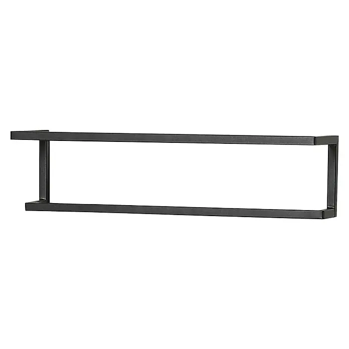 Sealskin Handdoekhouder Carré - Zwart, l x b x h: 120 x 480 x 120 mm - Diagonaal zicht