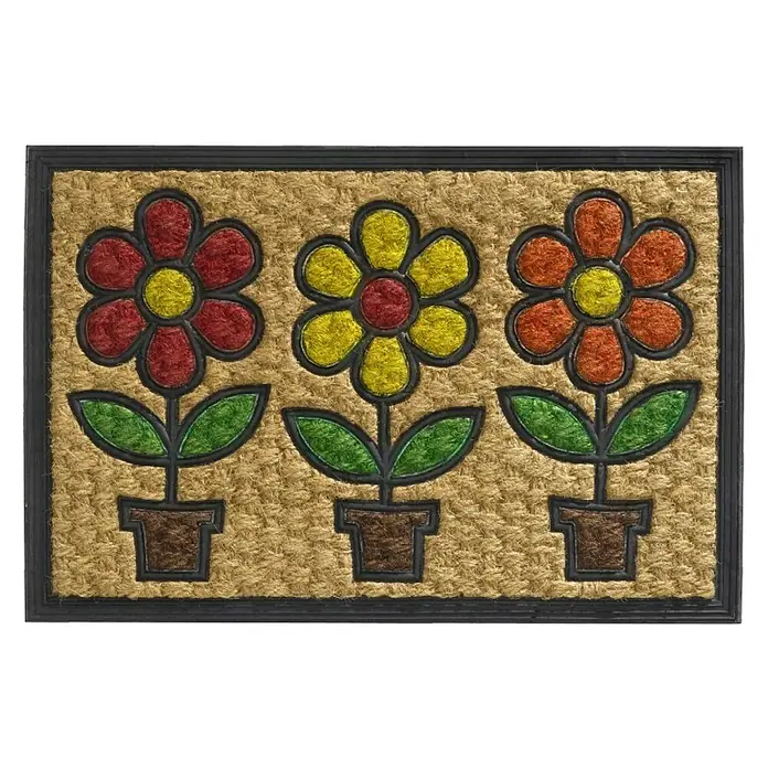 Otirač Boucara "Flower" - Bež boja, D x Š: 60 x 40 cm - Pogled odozgo