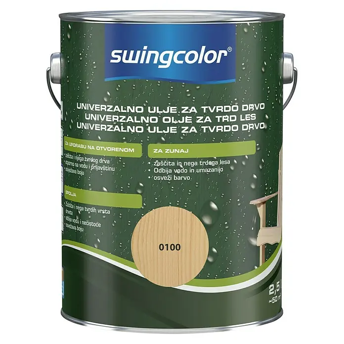 swingcolor Univerzalno ulje za tvrdo drvo - 2,5 l, Svilenkasti mat - Pogled sprijeda