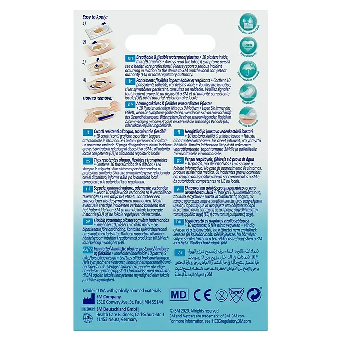 3M Juego de apósitos waterprof - 10 ud. - Vista trasera
