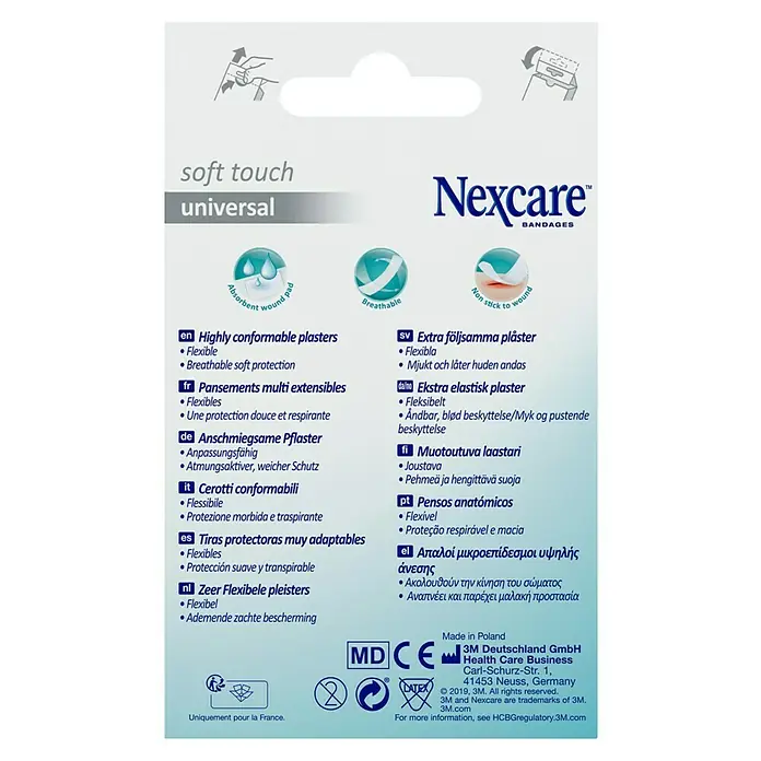 3M Juego de apósitos Soft touch universal - 20 ud. - Vista trasera