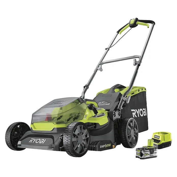 Ryobi ONE+ Accu Grasmaaier RY18LMX37A-150 - 18 V, 1 accu, 5 Ah - Diagonaal zicht