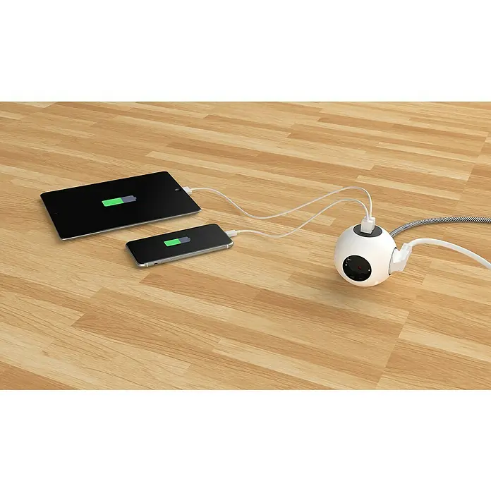 Voltomat Steckdosenwürfel - 4-fach, 2 USB-Anschlüsse, Kabellänge: 1,4 m - Stimmungsaufnahme