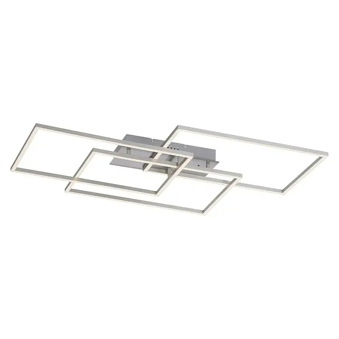 LeuchtenDirekt Plafón LED Iven - 39 W, L x An x Al: 50 x 82 x 7,8 cm, Níquel, Blanco frío - Vista angular
