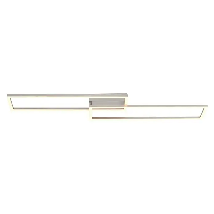 LeuchtenDirekt Plafón LED Iven - 35 W, L x An x Al: 22 x 92,4 x 7 cm, Níquel, Blanco, Blanco frío - Vista angular