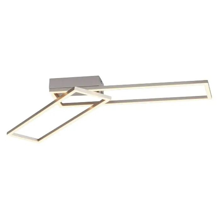 LeuchtenDirekt Plafón LED Iven - 35 W, L x An x Al: 22 x 92,4 x 7 cm, Níquel, Blanco, Blanco frío - Vista angular