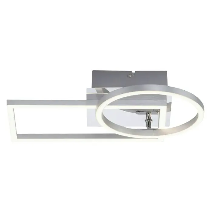 LeuchtenDirekt Plafón LED Iven - 18 W, L x An x Al: 26 x 37 x 7,1 cm, Níquel, Blanco, Blanco cálido - Vista angular