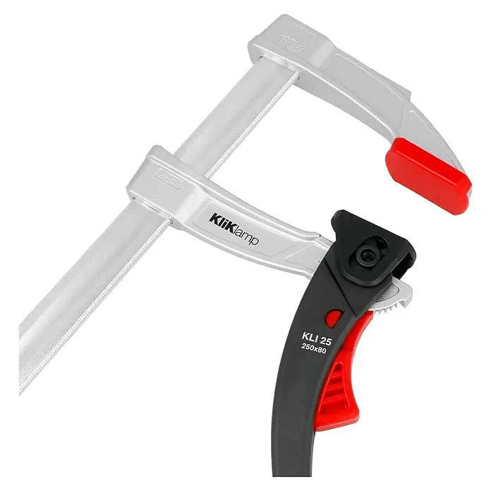 Bessey Magnesium-Zwinge KliKlamp KLI 25 - Spannweite: 250 mm, Ausladung: 80 mm - Detailaufnahme