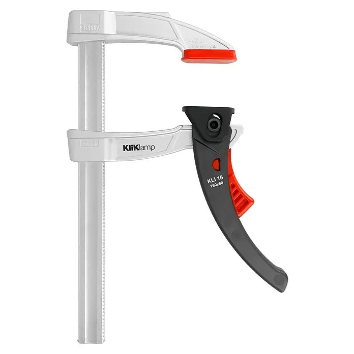 Bessey Magnézium bilincs KliKlamp KLI 16 - Fesztávolság: 160 mm, Kihúzás / kiterjedés: 80 mm - Elülső nézet