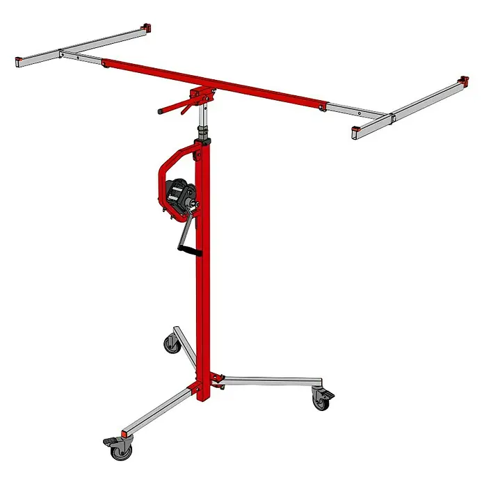 Plattenlift für Gipskarton - Geeignet für: Bauplatten, Tragkraft: 65 kg, Höhenverstellung: 0 cm - 310 cm - Diagonale Ansicht