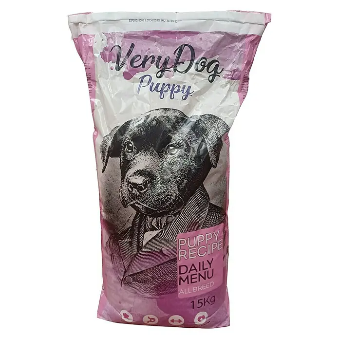 Pienso seco para perros Puppy Daily - 15 kg, 2 meses - 12 meses, Pollo - Vista frontal