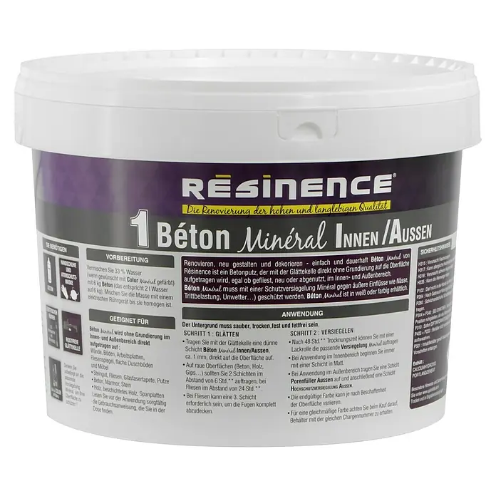 Résinence Béton Minéral Betonputz Béton Minéral - Weiß, 6 kg - Rückansicht