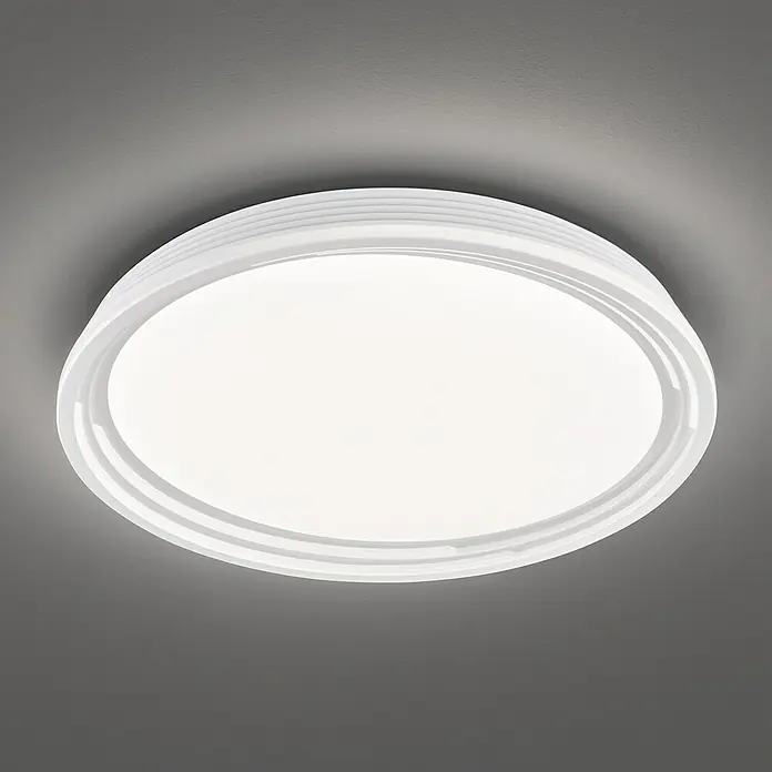 Honsel Leuchten Deckenleuchte rund Dua - 22 W, Ø x H: 430 mm x 7,5 cm, Weiß - Stimmungsaufnahme