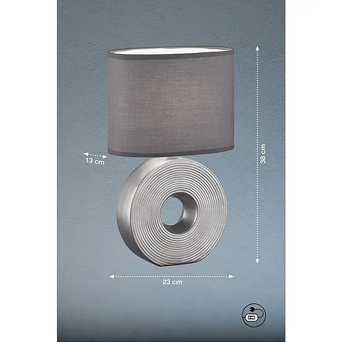 Honsel Leuchten Tischleuchte Eye - 40 W, L x B x H: 23 x 13 x 38 cm, Silber, E14 - Skizze