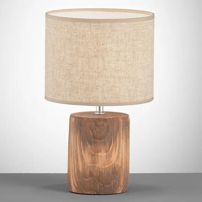 Honsel Leuchten Tischleuchte Malik - 40 W, L x B x H: 20 x 20 x 35 cm, Holz, E14 - Stimmungsaufnahme