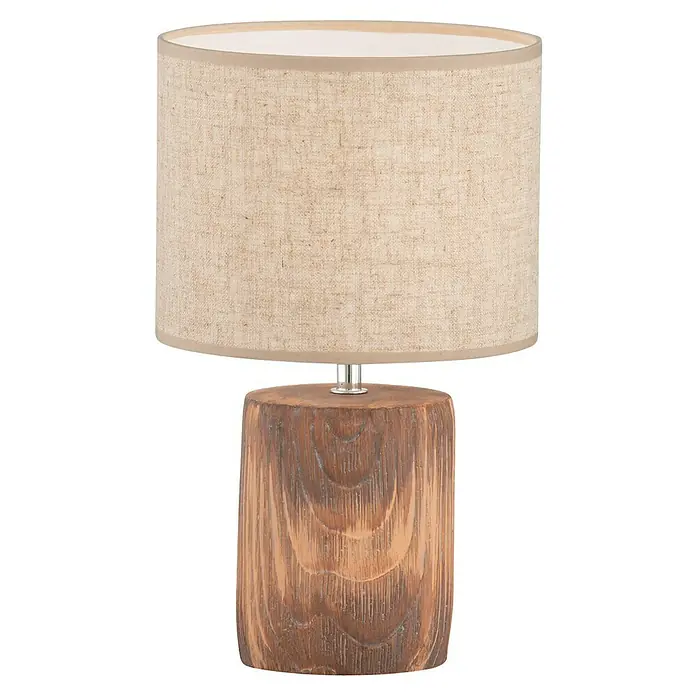 Honsel Leuchten Tischleuchte Malik - 40 W, L x B x H: 20 x 20 x 35 cm, Holz, E14 - Vorderansicht