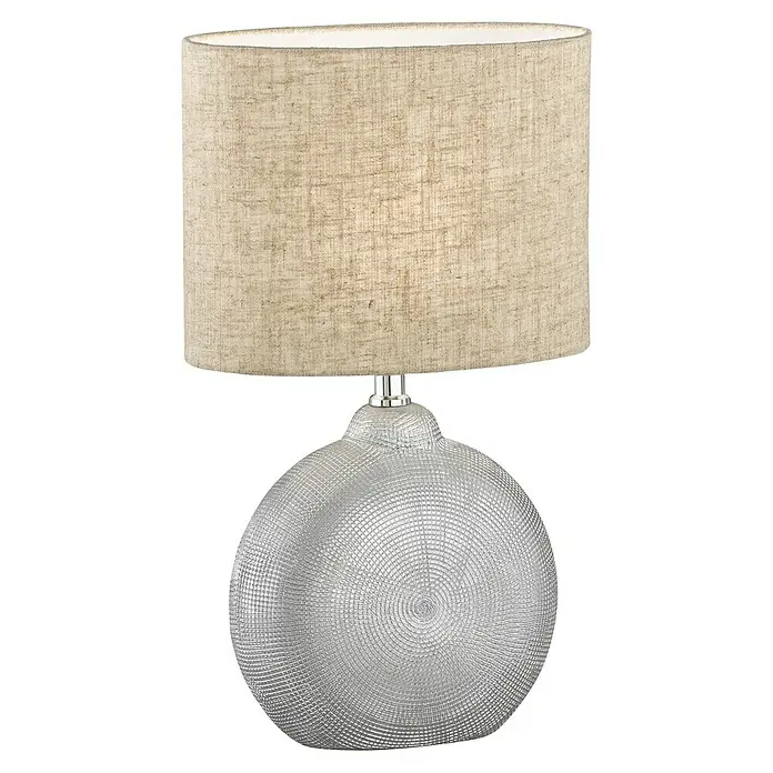 Honsel Leuchten Tischleuchte Foro - 40 W, L x B x H: 23 x 13 x 39 cm, Silber, E14 - Diagonale Ansicht