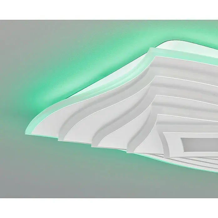 Honsel Leuchten LED-Deckenleuchte Hero - 50 W, L x B x H: 50 x 50 x 7,6 cm, Weiß, Mehrfarbig - Detailaufnahme