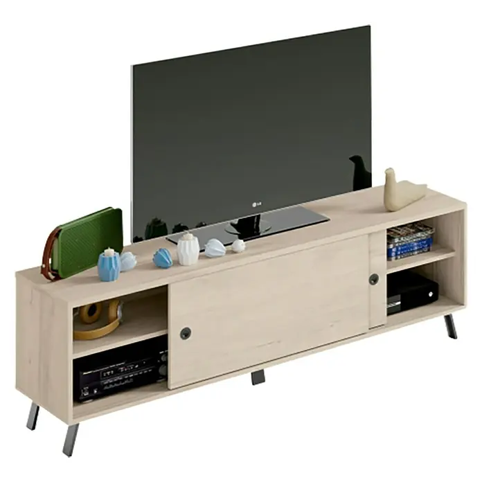 Muebles Pitarch Mueble para TV Kamet - L x An x Al: 40 x 160 x 52 cm, Roble aurora - Vista angular
