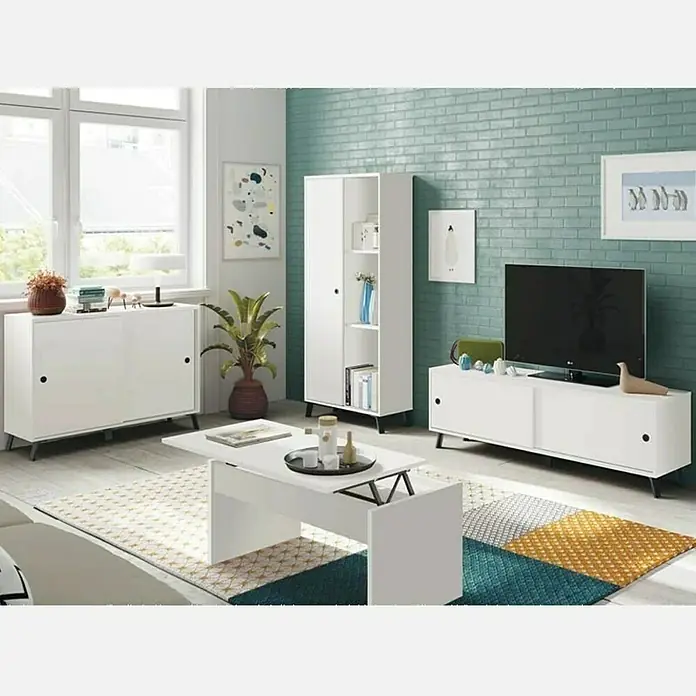 Muebles Pitarch Mueble para TV Kamet - L x An x Al: 40 x 160 x 52 cm, Blanco - Foto ambiente