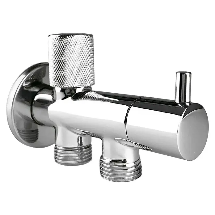 Rosto Eckventil Duo - 1½″, Poliert - Diagonale Ansicht