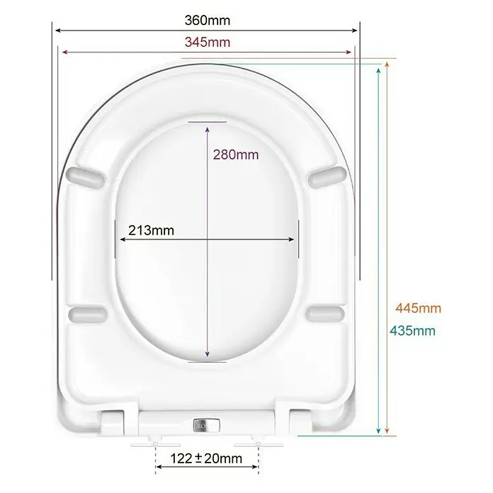 Rosto WC-Sitz MONARCH - Mit Absenkautomatik, Duroplast, Weiß - Skizze