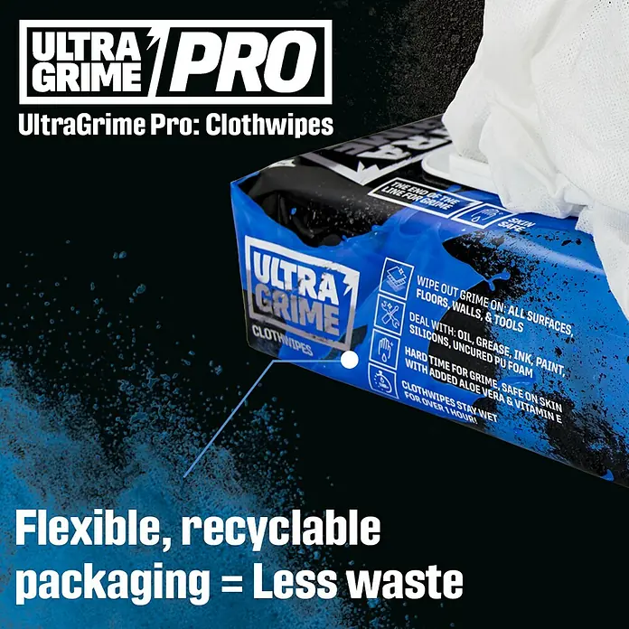 Feuchte Reinigungstücher Ultra Grime - 100 Stk. - Informationsansicht