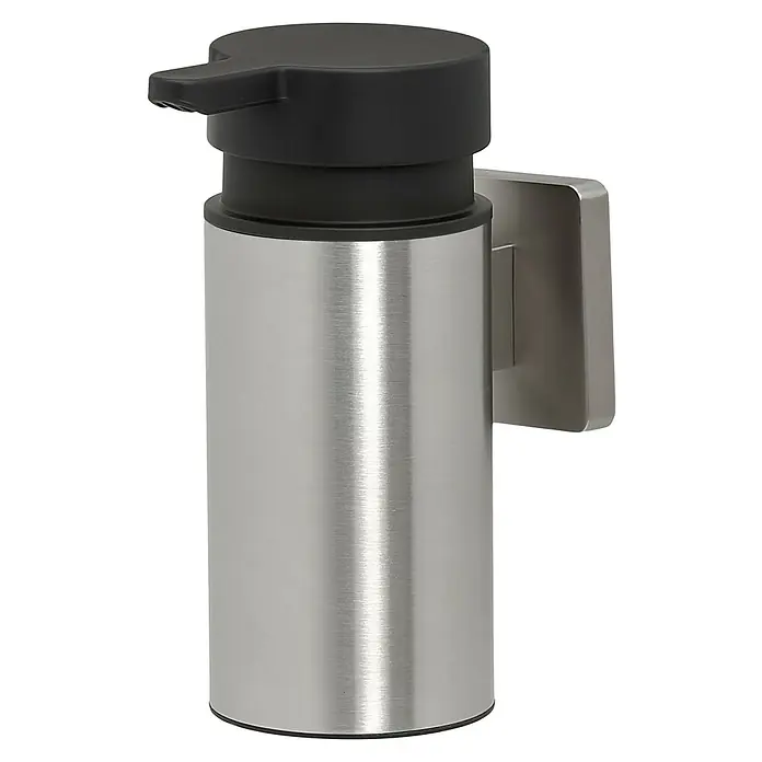 Tiger Dock Zeepdispenser - Roestvrij staal, Geborsteld RVS, 135 ml - Diagonaal zicht