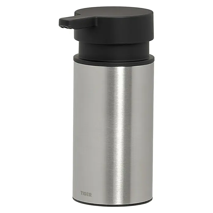Tiger Dock Zeepdispenser - Roestvrij staal, Geborsteld RVS, 135 ml - Diagonaal zicht